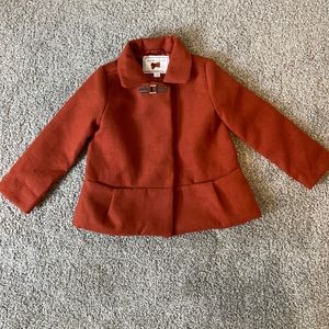 Rust colour Janie and Jack Pea Coat 2T - EUC